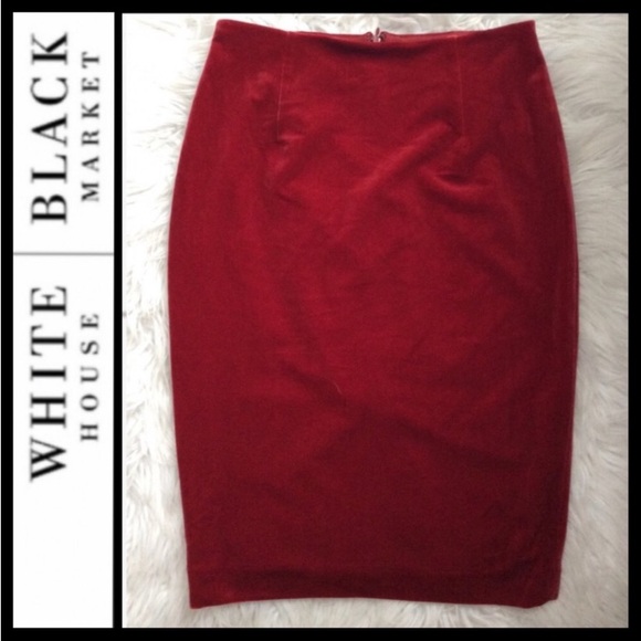 NWOT WHBM Velvet Pencil Skirt - Picture 3 of 4